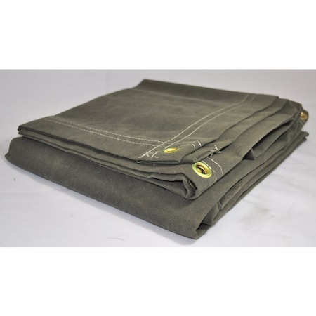 Dry Top Extra Heavy Duty Tarp, 12 ft L x 10 ft W, 27.5 mil, Olive, Cotton Canvas 61012